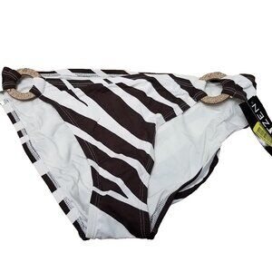 Jantzen Brown Zebra Striped Swimsuit Bikini Bottoms Swimwear Size 8 NWT